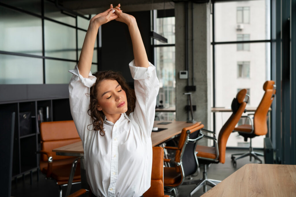 Practicing yoga at work through movement breaks is very beneficial.